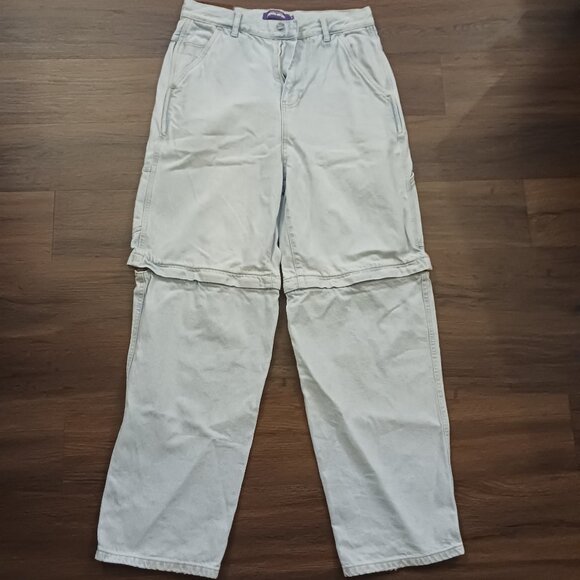 RARE FA WORLD ENTERTAINMENT FUCKING AWESOME LIGHT DENIM JEANS CARGO ZIPPER 30 - Picture 1 of 6
